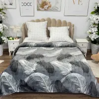 Patura pufoasa cocolino 200x230cm, 240g/mp, Gri, Pene