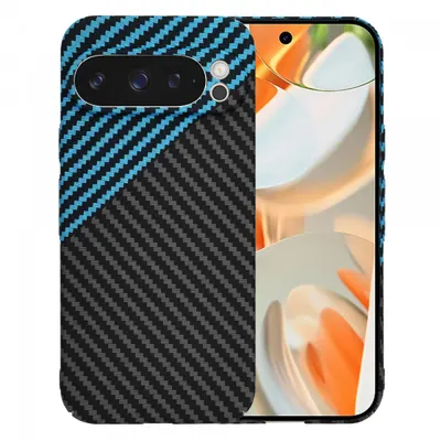 Husa pentru Google Pixel 9 Pro, Techsuit, Carbonite FiberShell, Neagra Bleu