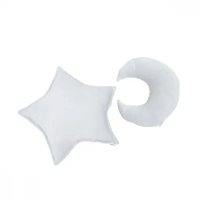 Pernute decorative Twins moon star alb
