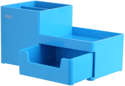 Organizator pentru birou Deli Rio - EZ25130, 3 compartimente, albastru