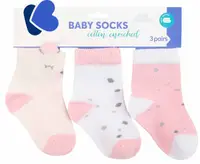 Sosete bebelusi cu urechi 3D Kikka Boo - Bear with me, 2-3 ani, 3 perechi, Pink