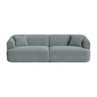 Canapea gri închis cu tapițerie din catifea reiată 255 cm Campi – Cosmopolitan Design