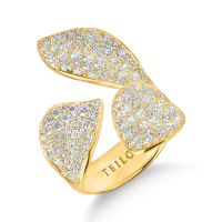 Inle floral din aur galben cu diamante de 2.24ct