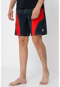 Pantaloni scurti d ebaie cu model colorblock Mercury - Negru/Rosu vermillion