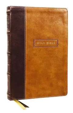 Kjv, Center-Column Reference Bible with Apocrypha, Leathersoft, Brown, 73,000 Cross-References, Red Letter, Comfort Print: King James Version