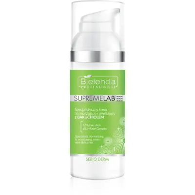 Bielenda Professional Supremelab Sebio Derm cremă normalizatoare de zi 0,5% Bakuchiol & 6% Hydro Complex 50 ml