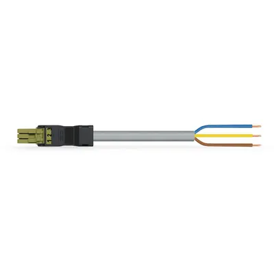 pre-assembled connecting cable; Eca; Socket/open-ended; 3-pole; Cod. B; 7 m; 1,00 mm²; light green