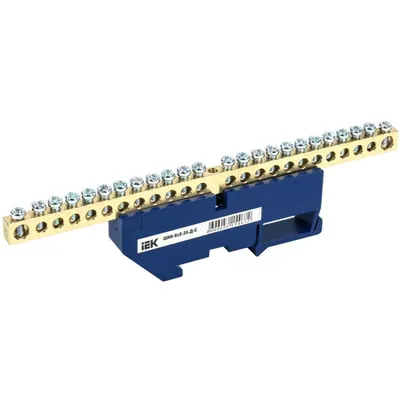 Neutral bus bar with DIN-Izolator SHNI-6x9-24-D-S