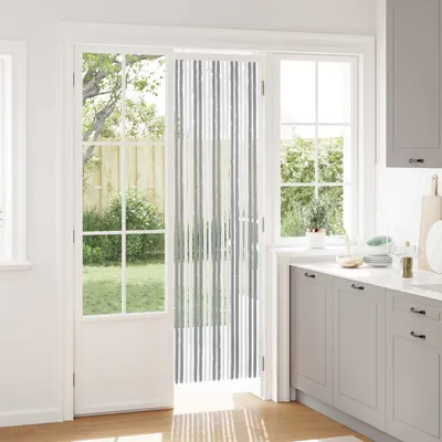 vidaXL Perdea pentru insecte din chenille Gri și alb 56 x 200 cm