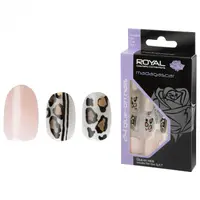 Set 24 Unghii False ROYAL Glue-On Nail Tips, Madagascar, Adeziv Inclus
