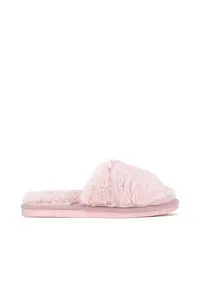 Papuci de casa - roz - material textil