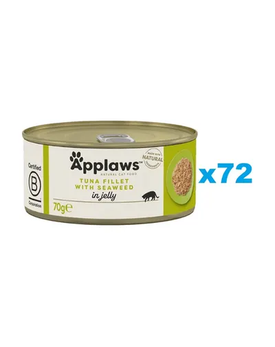 APPLAWS Cat Adult Tuna with Seaweed in Jelly Conserve pisica, cu ton si alge in aspic 72x70 g