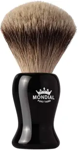 Mondial 1908 Perie de bărbierit cu păr din Super Badger, mărime L, mâner negru
