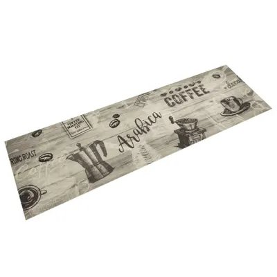 vidaXL Covor de bucătărie lavabil Coffee, gri, 45x150 cm, catifea