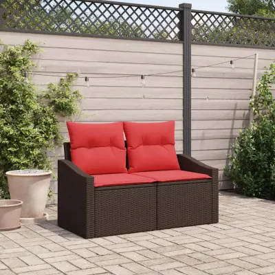 vidaXL Canapea de grădină Maro 123 x 62 x 69cm poliratan