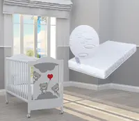 Pătuț Bambino Casa - Tre Orsetti Rosso + cadou saltea Primavera Baby Luxe