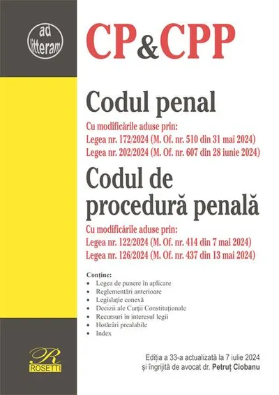 Codul penal. Codul de procedură penală - Paperback brosat - Petruţ Ciobanu