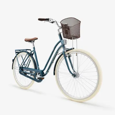 Recondiționate - Bicicletă de oraș Elops 540 cadru jos albastru
