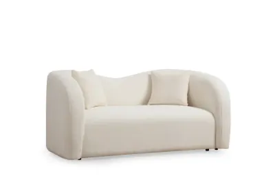Canapea fixa ASOS, 2 locuri, crem, 170x76x75 cm