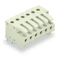 THT female header; 0.9 x 0.9 mm solder pin; angled; 100% protected against mismating; Pin spacing 3.5 mm; 14-pole; light gray