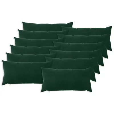 vidaXL Husă pentru pernă 12 pcs HEERLEN Verde închis 40 x 80 cm