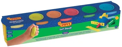 Plastilina moale Jovi - 5 culori, fluorescentă