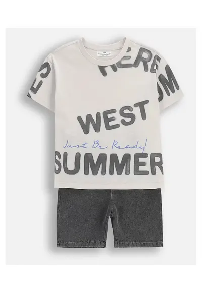 Set de pantaloni scurti&tricou cu print