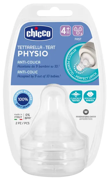 Chicco Perfect 5 set de suzete din silicon - 3 picături, 2 bucăți