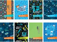 Set de 10 caiete Gabol - A5,40 coli, randuri late, pentru baieti, sortiment