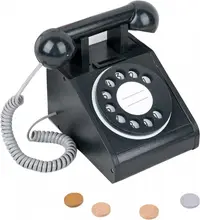Telefon din Lemn - Negru