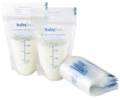 Pungile de depozitare a laptelui matern BabyJem - 200 ml, 25 buc.