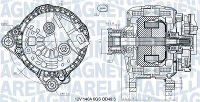 Alternator (12v, 140a) Potrivit Audi A1, A3; Seat Altea, Altea Xl, Ibiza Iv, Ibiza Iv Sc, Ibiza Iv St, Leon, Toledo Iv; Skoda Fabia Ii, Rapid, Roomster, Roomster Praktik 1.2-1.8 12.06