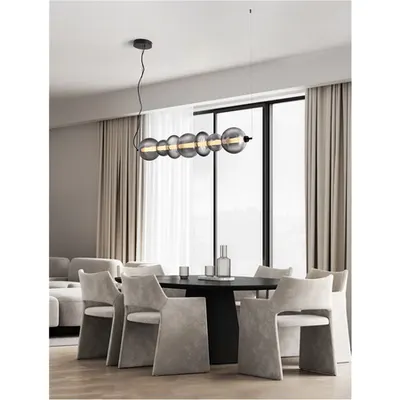 Lampa suspendata BALLY Triac Dimabil Mat Negru Metal & Fumuriu Gri Sticla LED 40 Wat 220-240 Volt 5094Lm 3000K IP20
