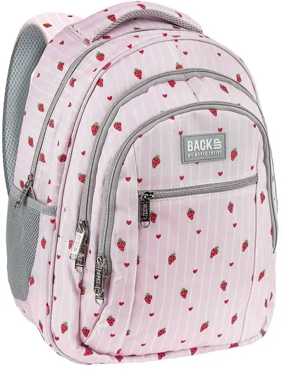 Ghiozdan școlar BackUp 8 O - Pink Love, cu 3 compartimente