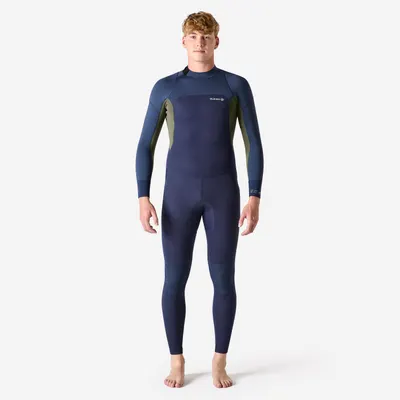 Combinezon surf 500 neopren 3/2 mm Albastru-Kaki Bărbaţi