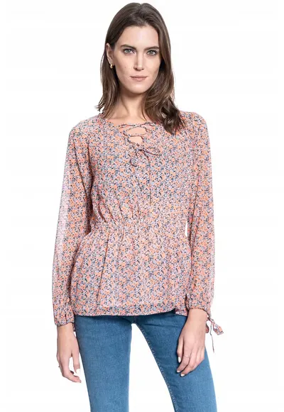 Bluza Dama - Emma V Millefleurs - Croi Normal - Lejera - Legare - Maneci Lungi - Marime S - Multicolor