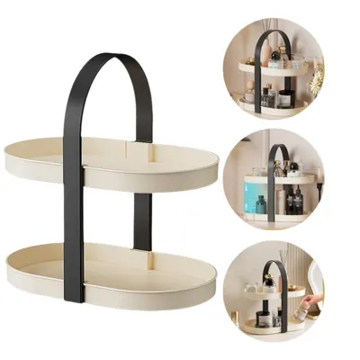 Organizator cosmetic, de baie, cu 2 niveluri, Ecarla, 33 x 20 x 33 cm, CB57