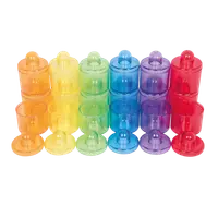 Set de 18 cutiute colorate cu capac, translucide, pentru activitati senzoriale