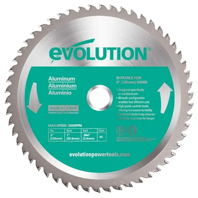 Disc pentru fierastrau circular, taiere aluminiu Evolution A230TCT-80CS-0460, O230 x 25.4 mm, 80 dinti