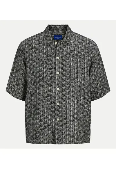 Camasa barbati Jack Jones - 12271103 - Viscoza/Nylon - Negru - Negru