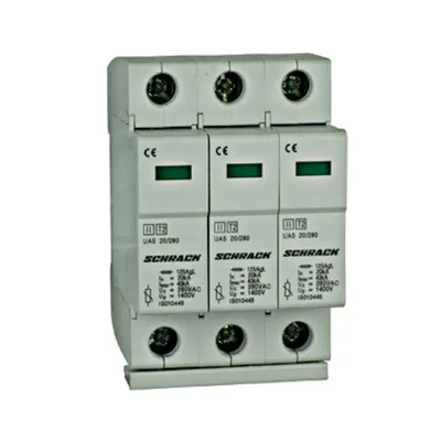 Descărcător complet, T2/C, 3p, 3x20kA/280V - Seria UAS