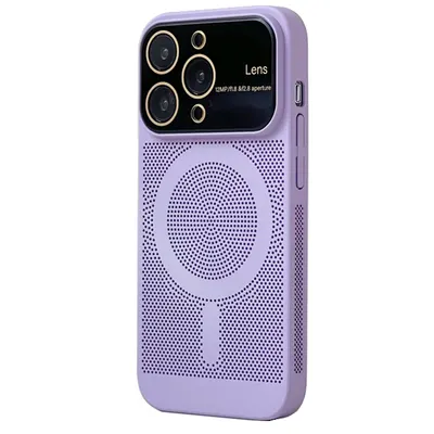 Husa Air Luxe, Perforatii si Protectie camera, Magsafe, Compatibila cu iPhone 14 Pro Max, Disipare caldura, Lila Engros