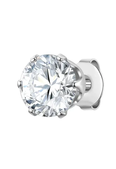 Cercel decorat cu zirconia - Argintiu
