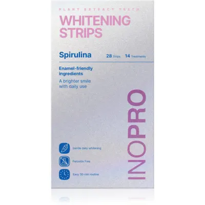 InoPro Green Whitening Strips Spirulina benzi pentru ablirea dintilor pentru dinti bez peroxidu 28 buc