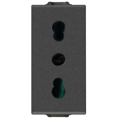 Priza 1 modul standard italian Vimar Neve Up 09203.CM, 2P+E 16A P17/11 carbon matt