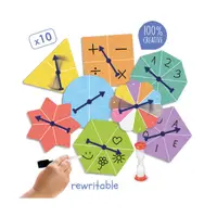 Set pentru crearea de jocuri: 10 rulete,marker și clepsidră
