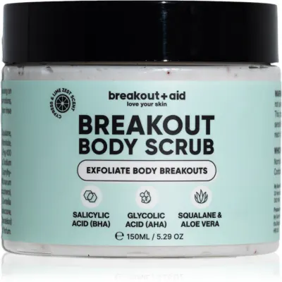 breakout + aid Body Scrub exfoliant pentru corp impotriva acneei 150 ml