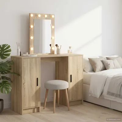 vidaXL Masă de Machiaj Maro 102 x 33 x 135 cm Lemn prelucrat