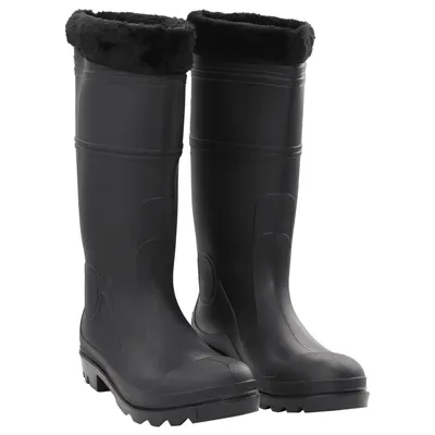 Gossi cizme de ploaie cu sosete detasabile, negru, marime 44, pvc
