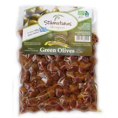 Masline verzi vidate bio 500g Stamatakos Olivegrove